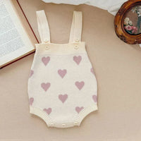 baby knit romper soft cotton Heart Pattern Romper - The Palm Beach Baby