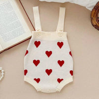 baby knit romper soft cotton Heart Pattern Romper - The Palm Beach Baby