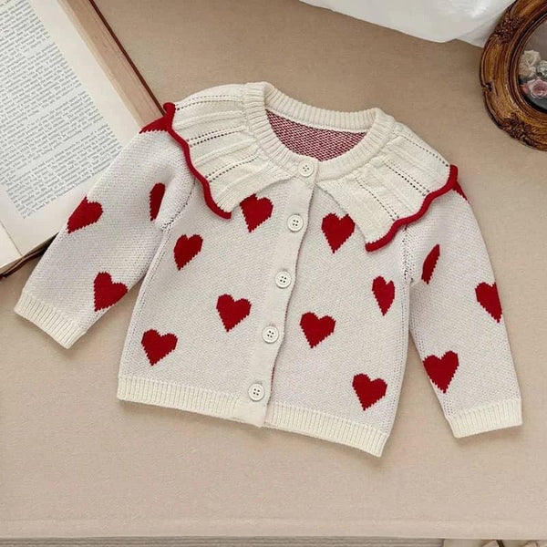 baby knit romper soft cotton Heart Pattern Romper - The Palm Beach Baby
