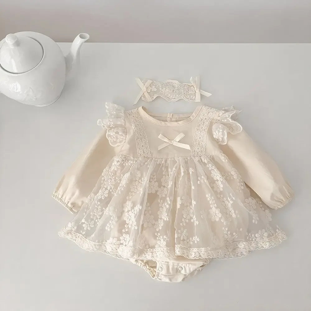 Baby Lace Formal Dress Set with Bonnet – The Palm Beach Baby - The Palm Beach Baby