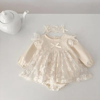 Baby Lace Formal Dress Set with Bonnet – The Palm Beach Baby - The Palm Beach Baby