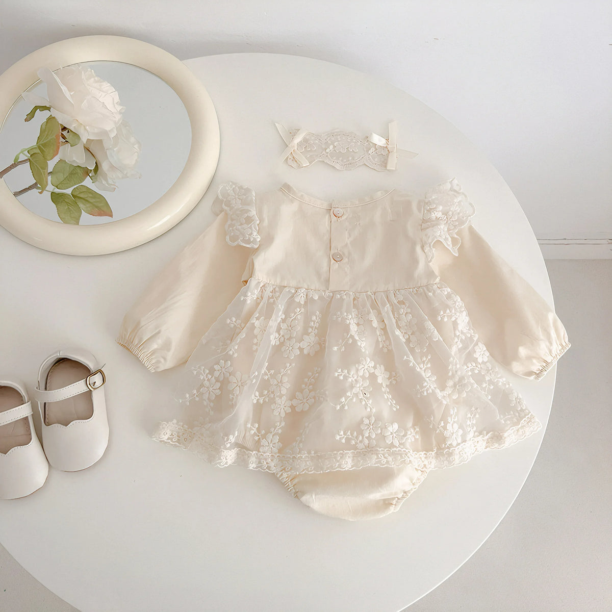 Baby Lace Formal Dress Set with Bonnet – The Palm Beach Baby - The Palm Beach Baby