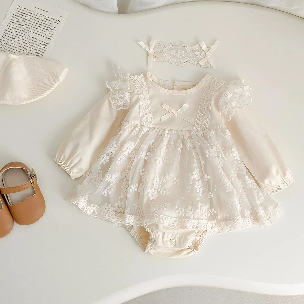 Baby Lace Formal Dress Set with Bonnet – The Palm Beach Baby - The Palm Beach Baby