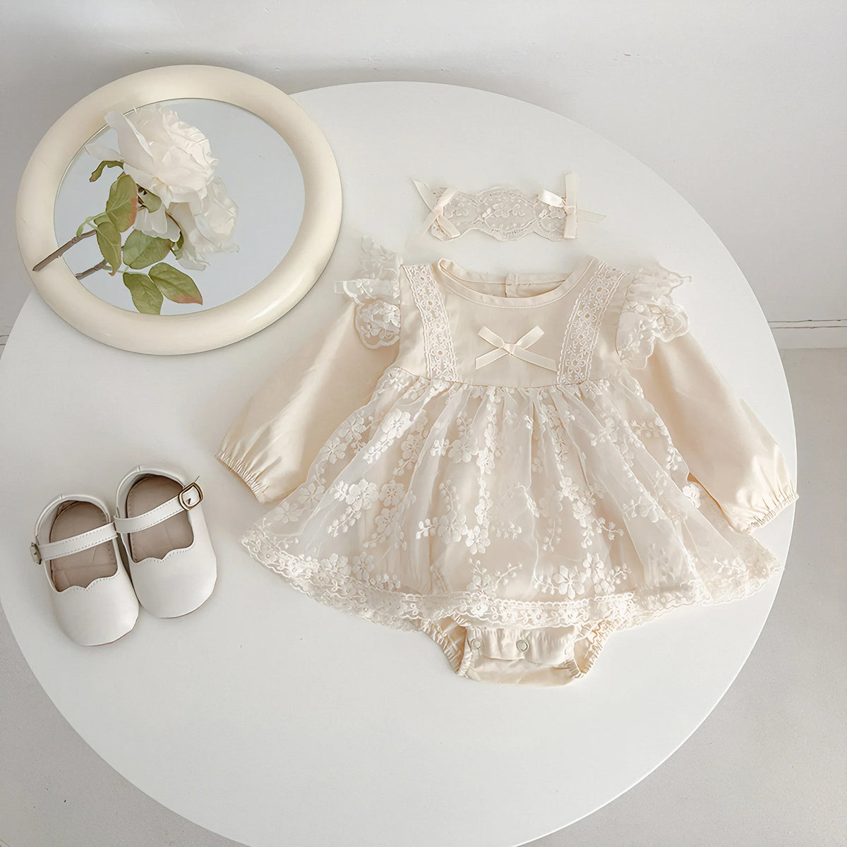 Baby Lace Formal Dress Set with Bonnet – The Palm Beach Baby - The Palm Beach Baby