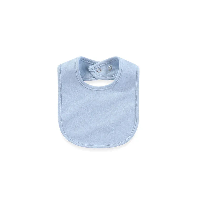 baby layette set light blue bib for infants with snap closure
