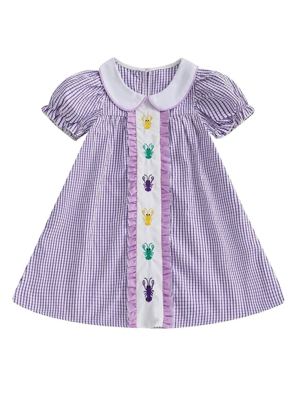 Lobster Embroidered Purple Gingham Dress The Palm Beach Baby Lobster Embroidered Purple Gingham Dress The Palm Beach Baby