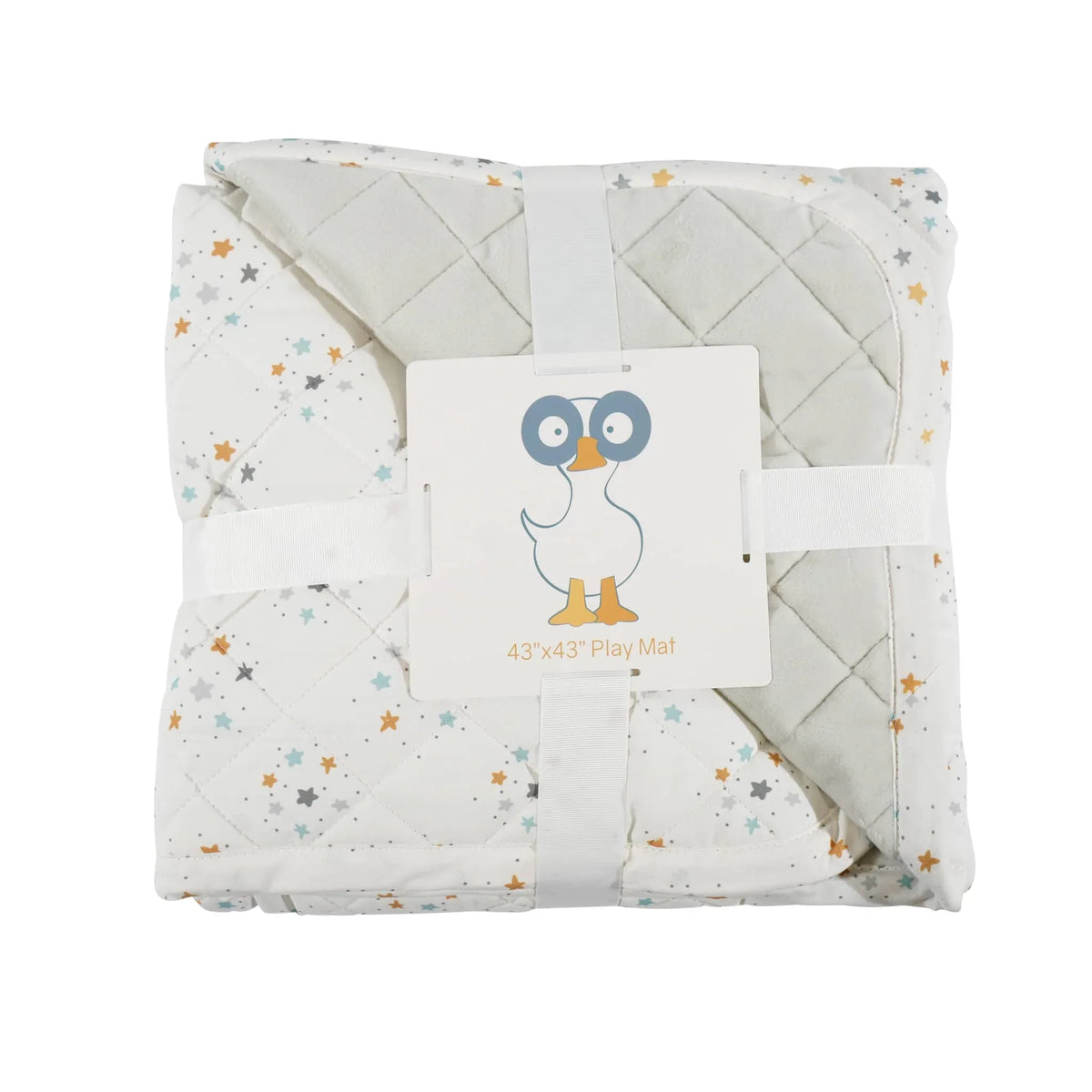 Goosewaddle children's play mat, 43x43 inches quilted floor mat with star pattern for newborns