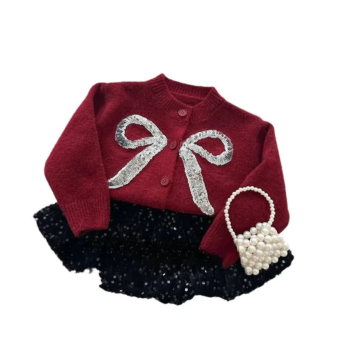 Arlana Shimmer Sweater and Skirt Set - Stylish Holiday Outfit - The Palm Beach Baby