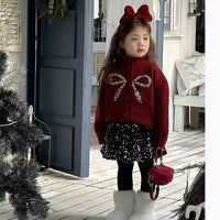 Arlana Shimmer Sweater and Skirt Set - Stylish Holiday Outfit - The Palm Beach Baby