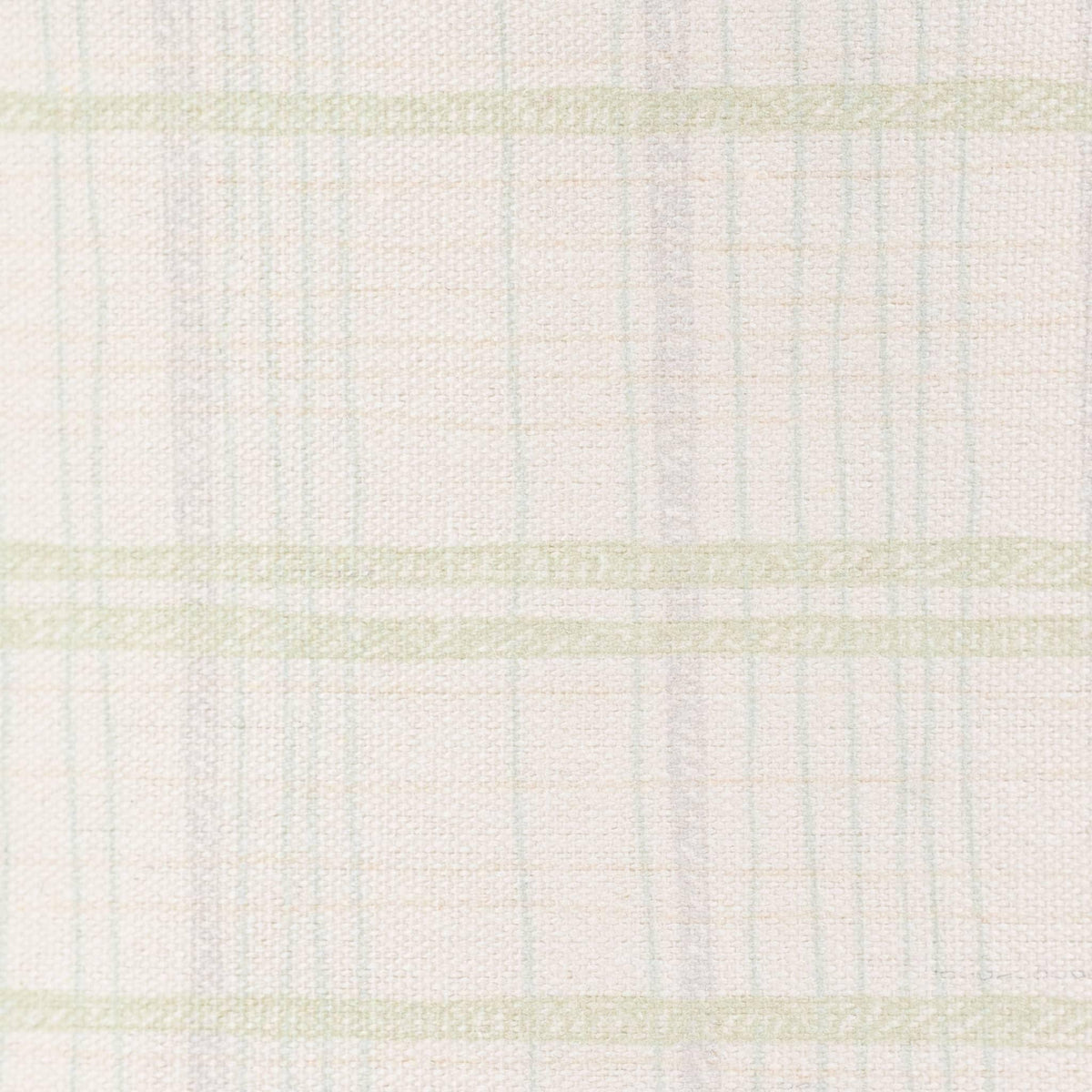Cream and pastel-colored soft fabric with green and blue plaid pattern for baby storage bins