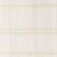 Cream and pastel-colored soft fabric with green and blue plaid pattern for baby storage bins