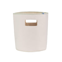 Cream cotton soft baby storage bins with built-in handle for nursery organization