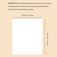 White swaddle wrap for babies measuring 29.5 by 33.4 inches suitable for newborns