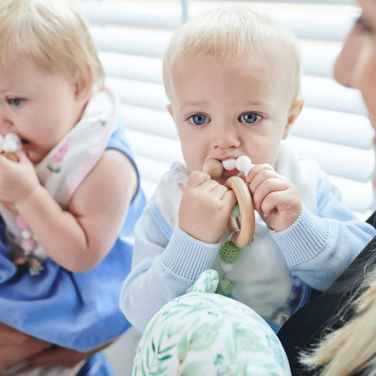 Goosewaddle® Wooden and Silicone Teether with Clip - The Palm Beach Baby