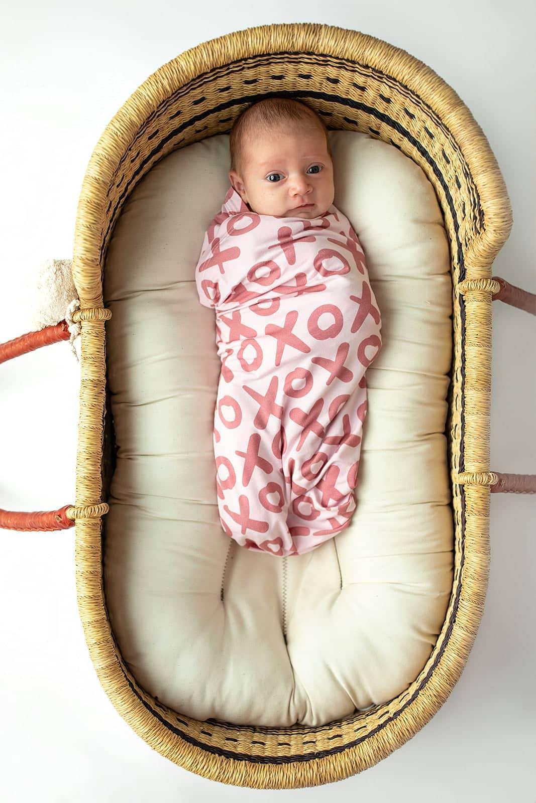 Three Little Tots Bamboo Newborn Swaddle Blanket - Soft & Cozy - The Palm Beach Baby