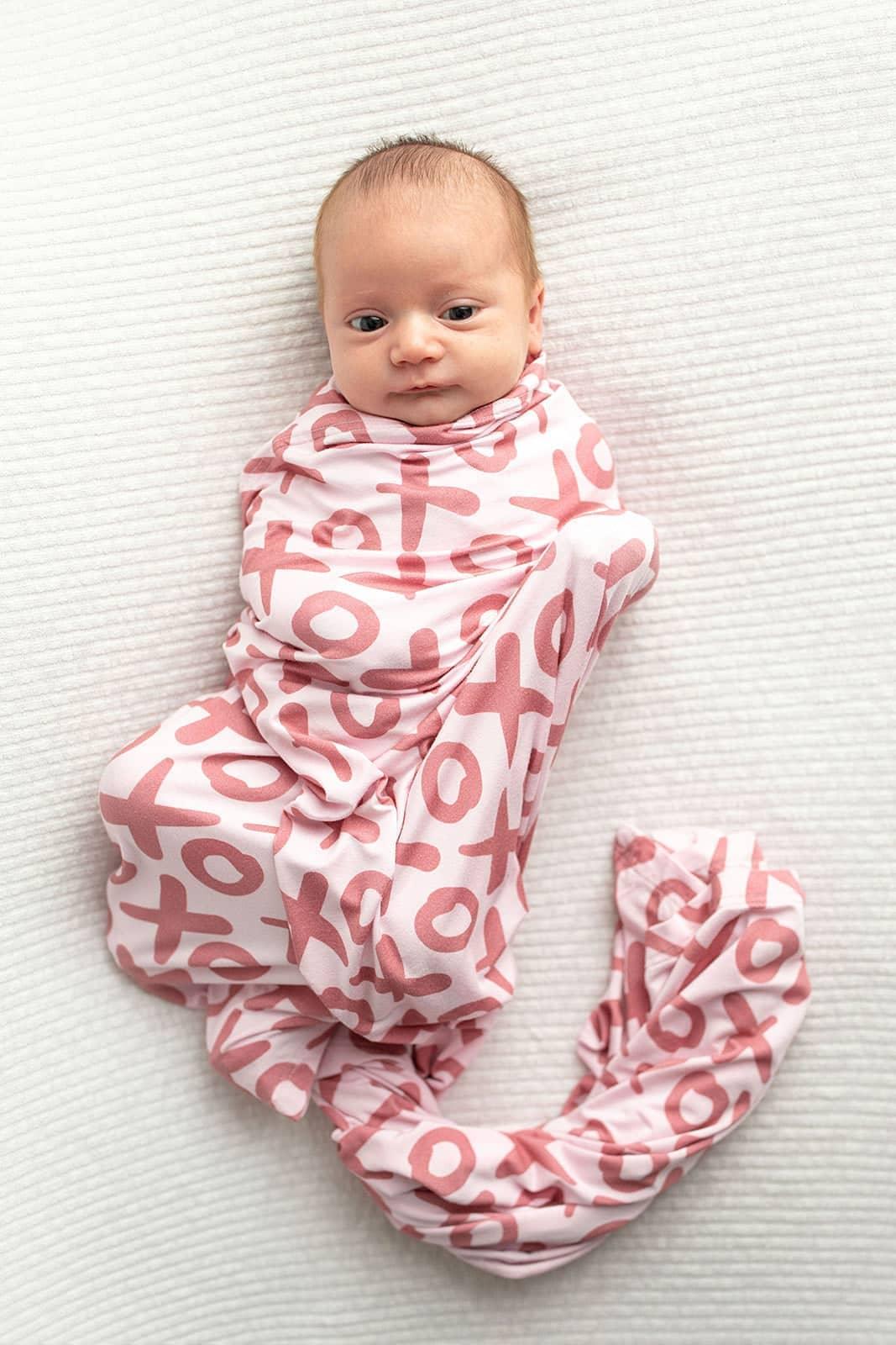 Three Little Tots Bamboo Newborn Swaddle Blanket - Soft & Cozy - The Palm Beach Baby