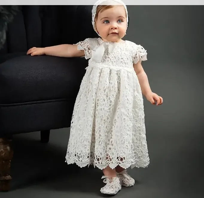 Lace Baptism Gown for Baby Girls