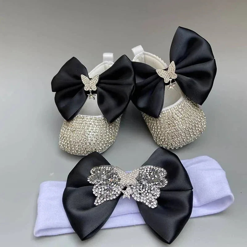 "Naomi" Elegant Beaded Baby Pre-Walker Shoes - The Palm Beach Baby