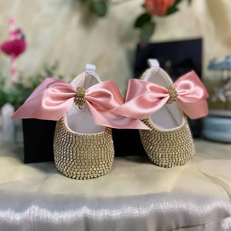 "Naomi" Elegant Beaded Baby Pre-Walker Shoes - The Palm Beach Baby