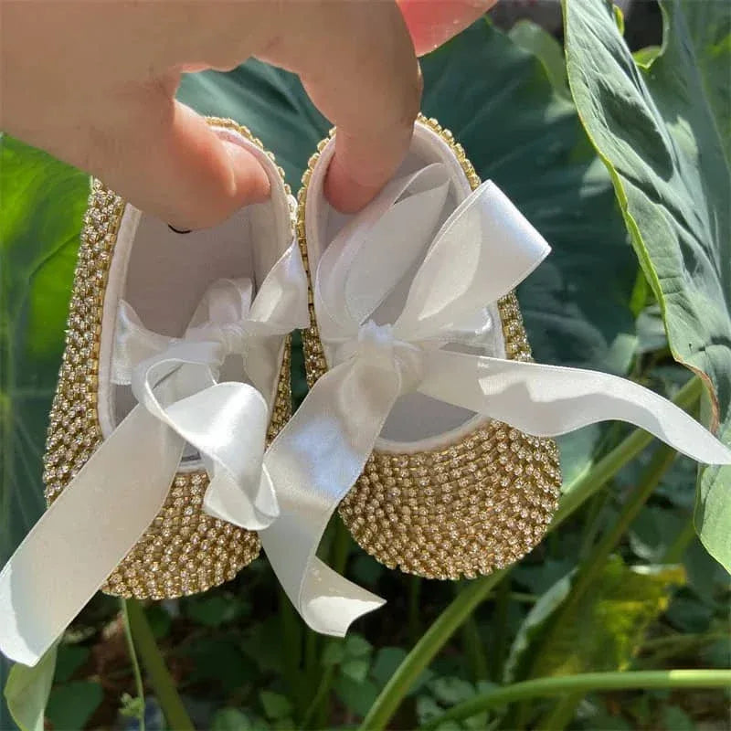 "Naomi" Elegant Beaded Baby Pre-Walker Shoes - The Palm Beach Baby