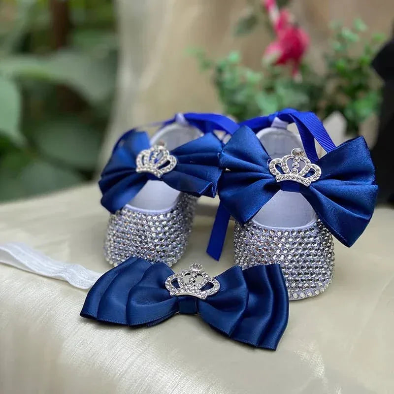 "Naomi" Elegant Beaded Baby Pre-Walker Shoes - The Palm Beach Baby