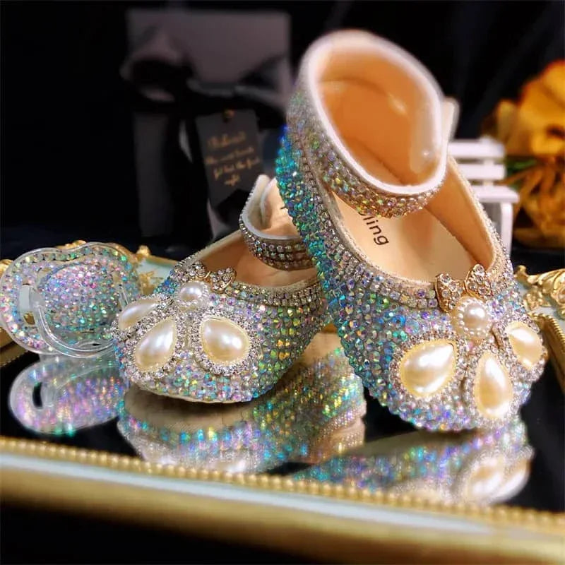 "Naomi" Elegant Beaded Baby Pre-Walker Shoes - The Palm Beach Baby