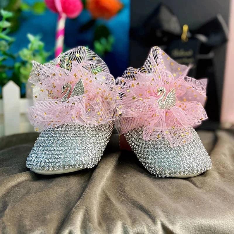 "Naomi" Elegant Beaded Baby Pre-Walker Shoes - The Palm Beach Baby