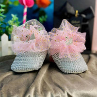 "Naomi" Elegant Beaded Baby Pre-Walker Shoes - The Palm Beach Baby