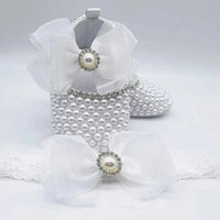 "Naomi" Elegant Beaded Baby Pre-Walker Shoes - The Palm Beach Baby