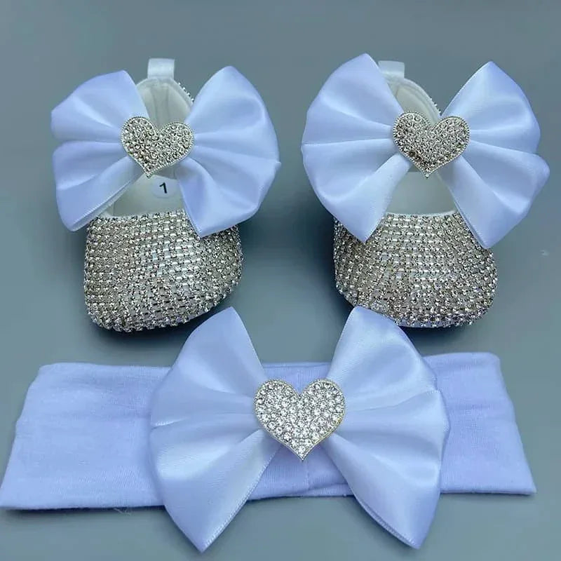 "Naomi" Elegant Beaded Baby Pre-Walker Shoes - The Palm Beach Baby