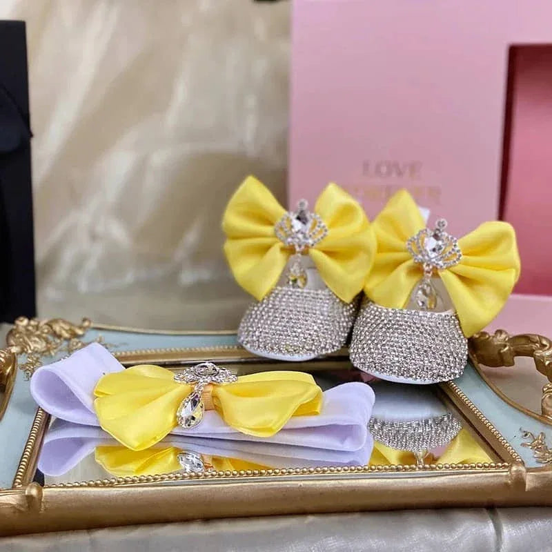 "Naomi" Elegant Beaded Baby Pre-Walker Shoes - The Palm Beach Baby