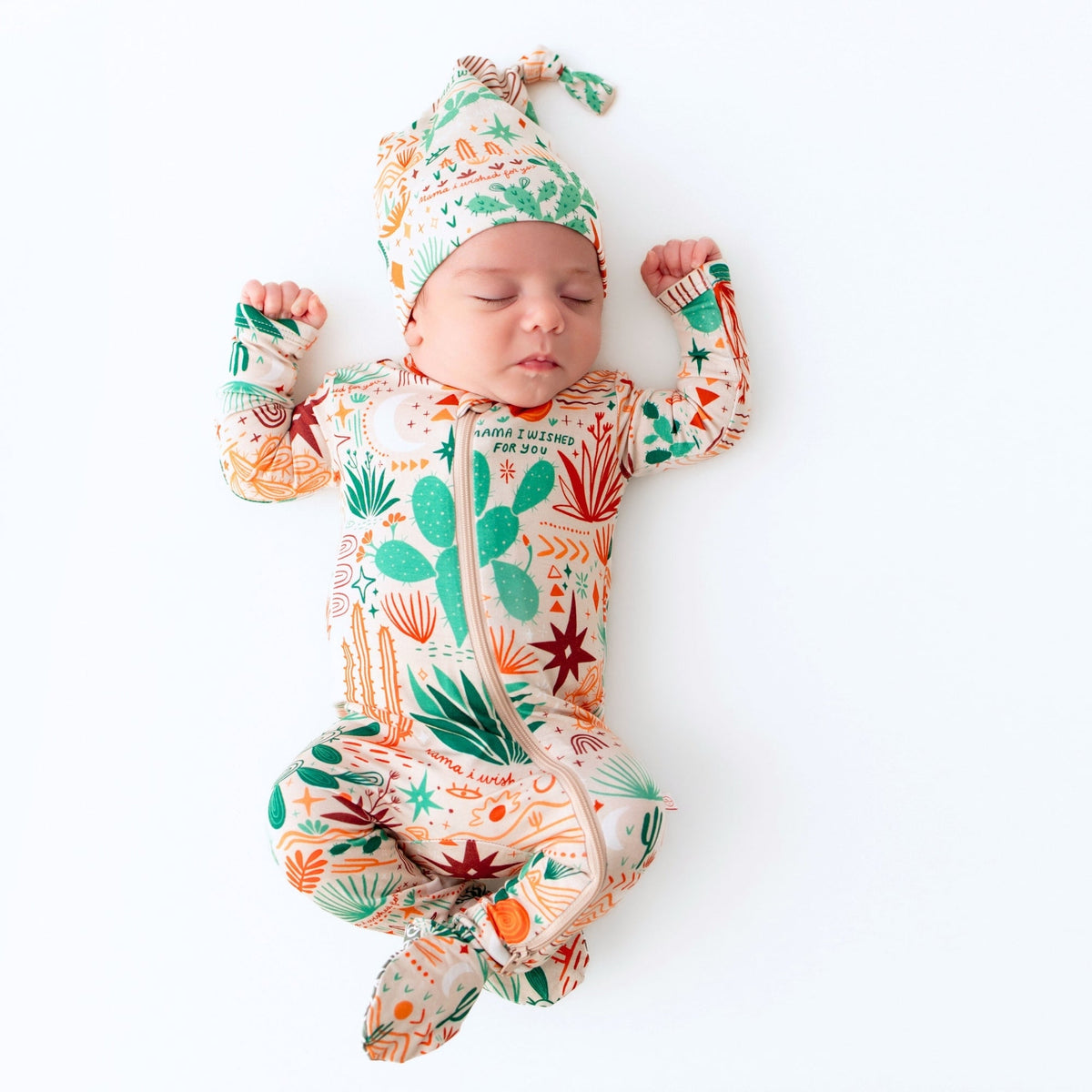SoftKnot Bamboo Newborn Baby Cap - Desert Cactus Beige, a must-have bamboo newborn cap for welcoming your baby home.
