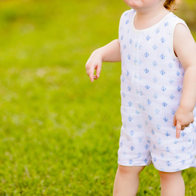Fleur De Bleu Organic Muslin Shortall - The Palm Beach Baby Nola Tawk