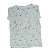 Mint Frenchie Puppy Big Kid Pajama