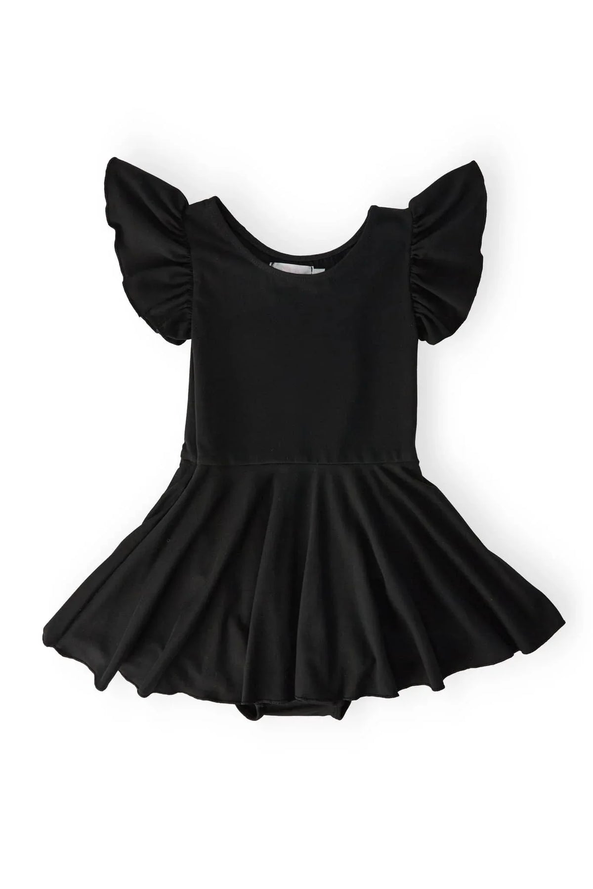 Chic Black Twirl Leotard for Toddlers Short Sleeve - The Palm Beach Baby