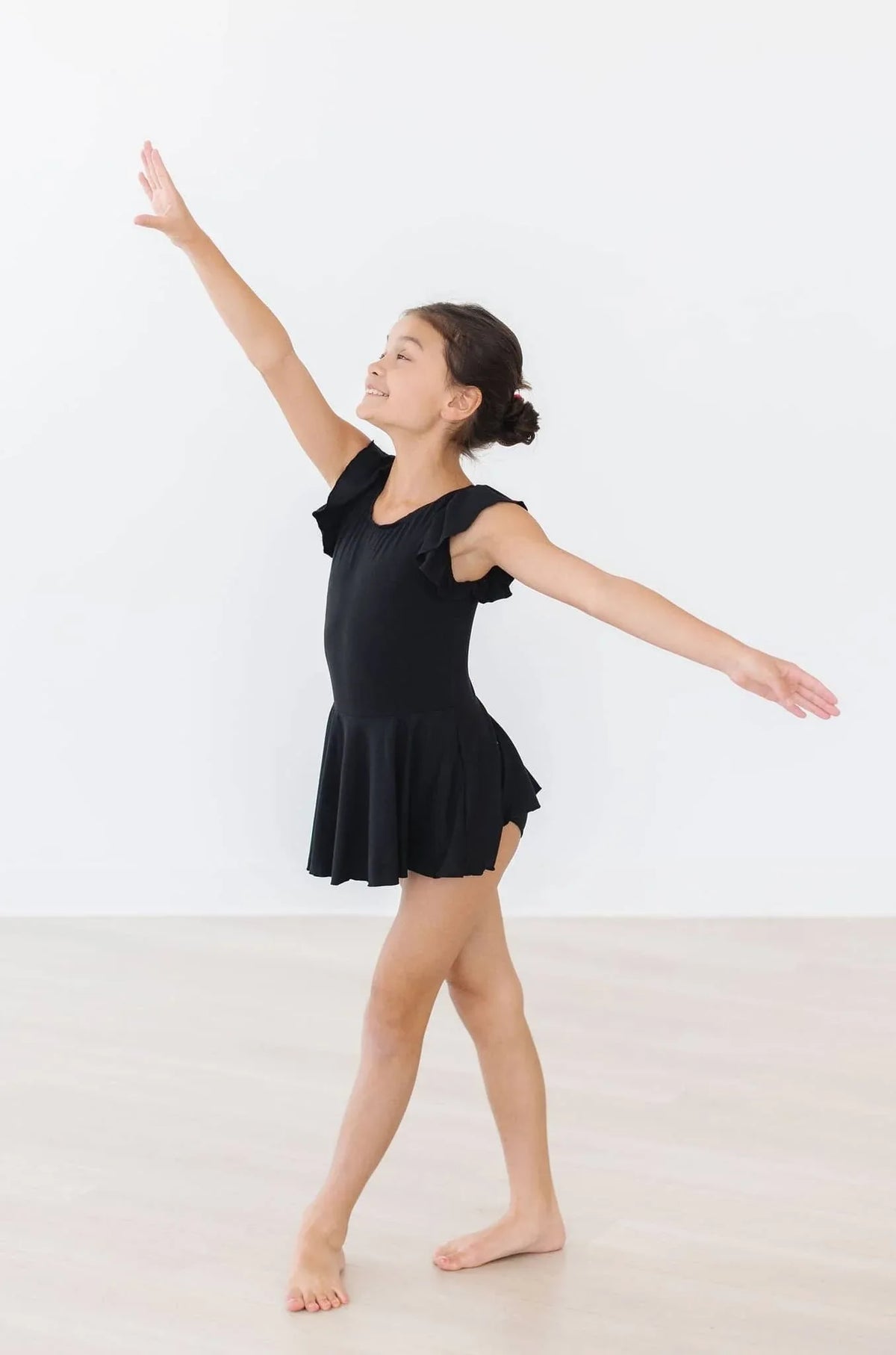 Chic Black Twirl Leotard for Toddlers Short Sleeve - The Palm Beach Baby