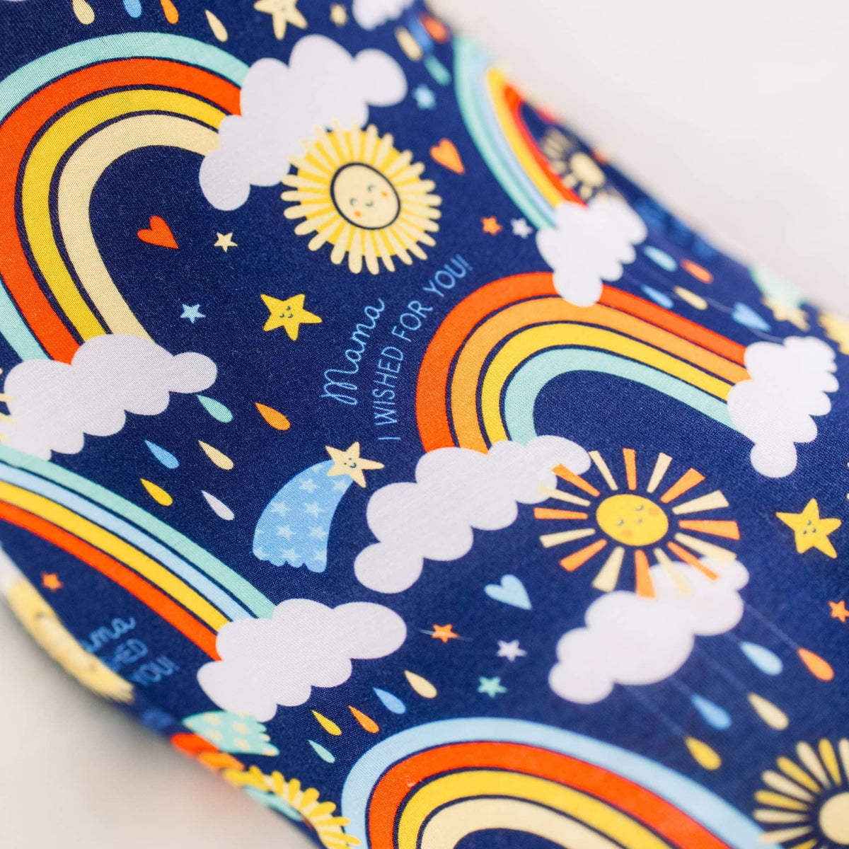 Raising Mama Blue Baby Footie Sleeper with Rainbow Print - The Palm Beach Baby