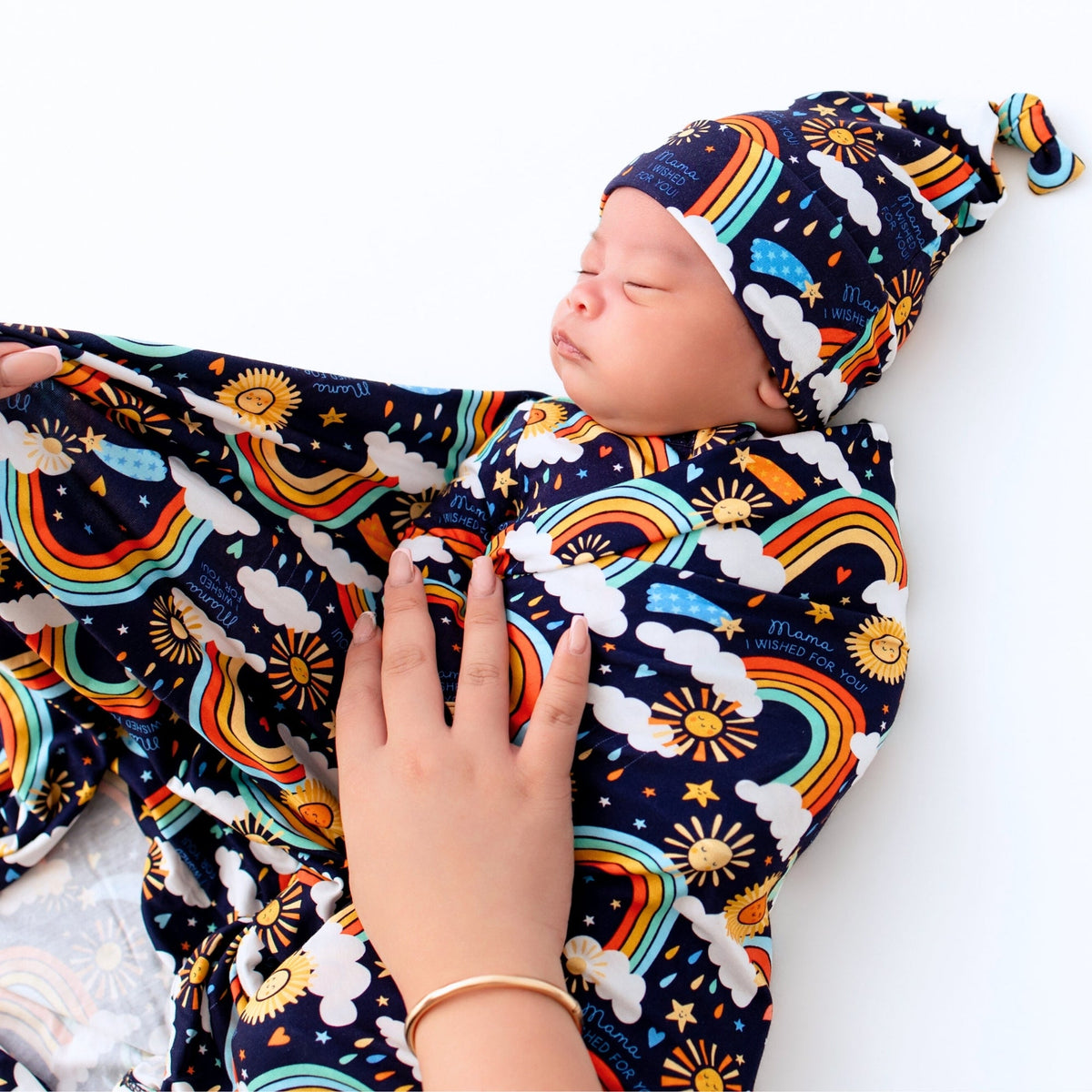 The Forever Swaddle Blanket | Here Comes the Sunshine (Blue)
