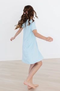 Girls light blue Bluebird t-shirt dress for girls by Mila & Rose short sleeve casual style