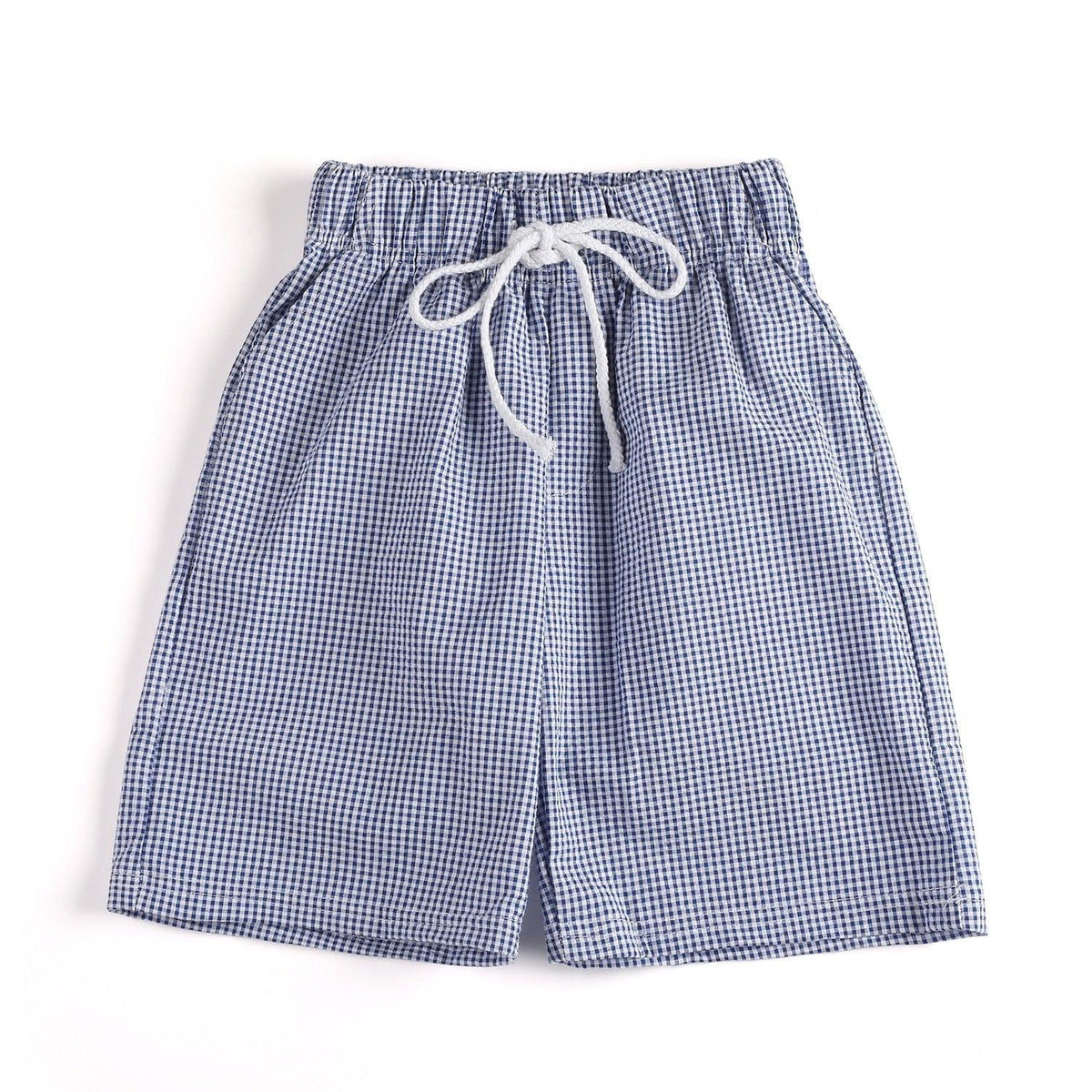 boys classic check bathing suit - Blue Checkered Swim Shorts - The Palm Beach Baby