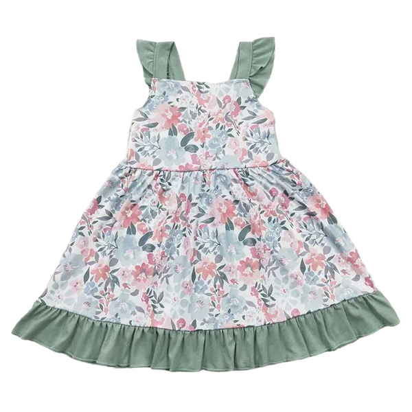 "Summer Girl' Adorable Boho Summer Dress with Butterfly Sleeves and Floral Print - The Palm Beach Baby