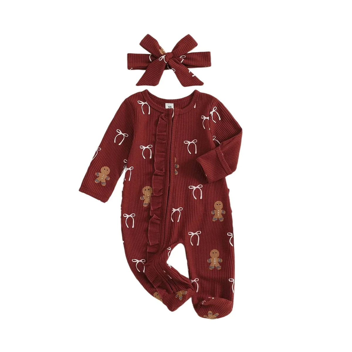 Candy Cane Baby Footie - Cozy Infant Holiday Onesie - The Palm Beach Baby