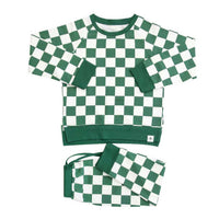 Checker Greatest Green Crew Neck Jogger Set - The Palm Beach Baby