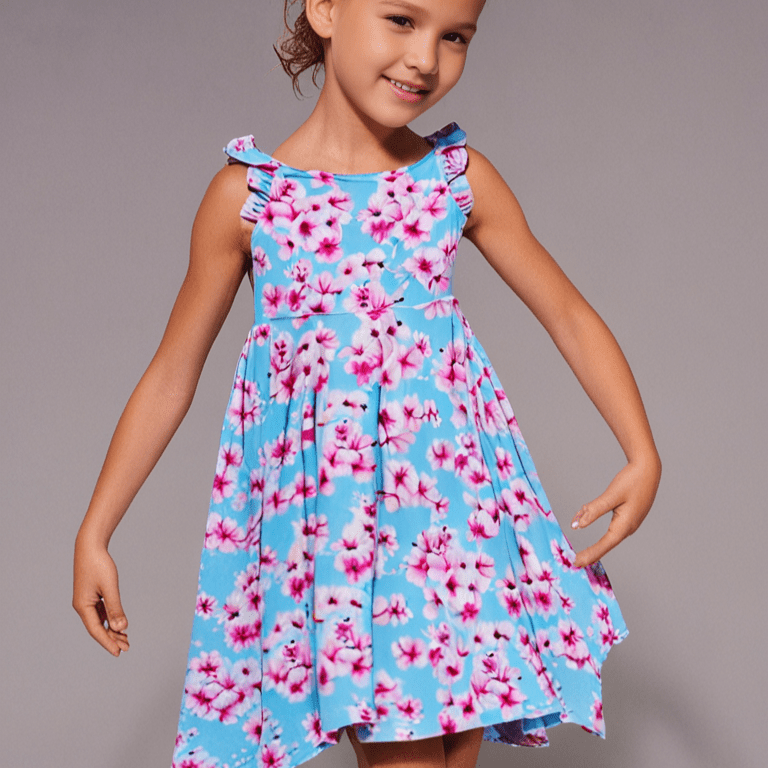 Cherry Blossom Racerback Dress - The Palm Beach Baby Sweet Bamboo