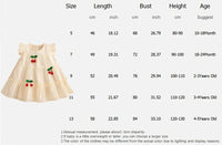 Cream cherry embroidered dress for girls with ruffle sleeves for ages 10 months to 5 years