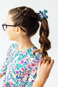 Mila & Rose colorful twirl dress for girls with 3/4 sleeves and vibrant floral pattern