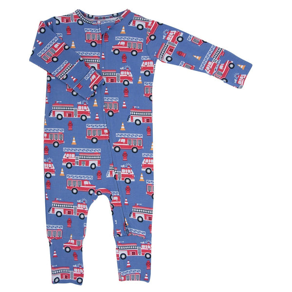 Blue Fire Truck Convertible Romper - The Palm Beach Baby Sweet Bamboo