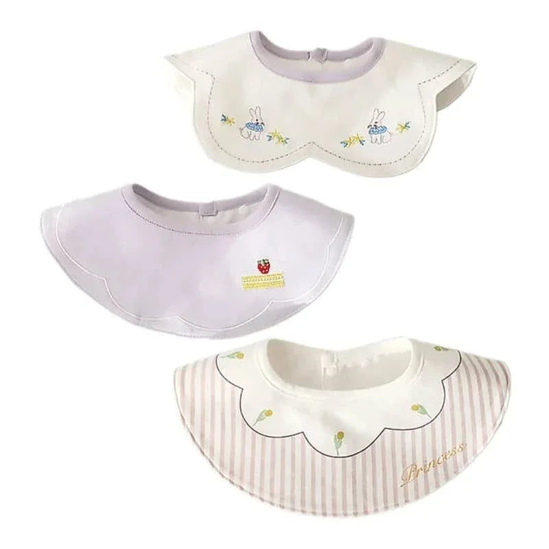 Cotton Embroidered Baby Bibs Set - Stylish & Soft - The Palm Beach Baby