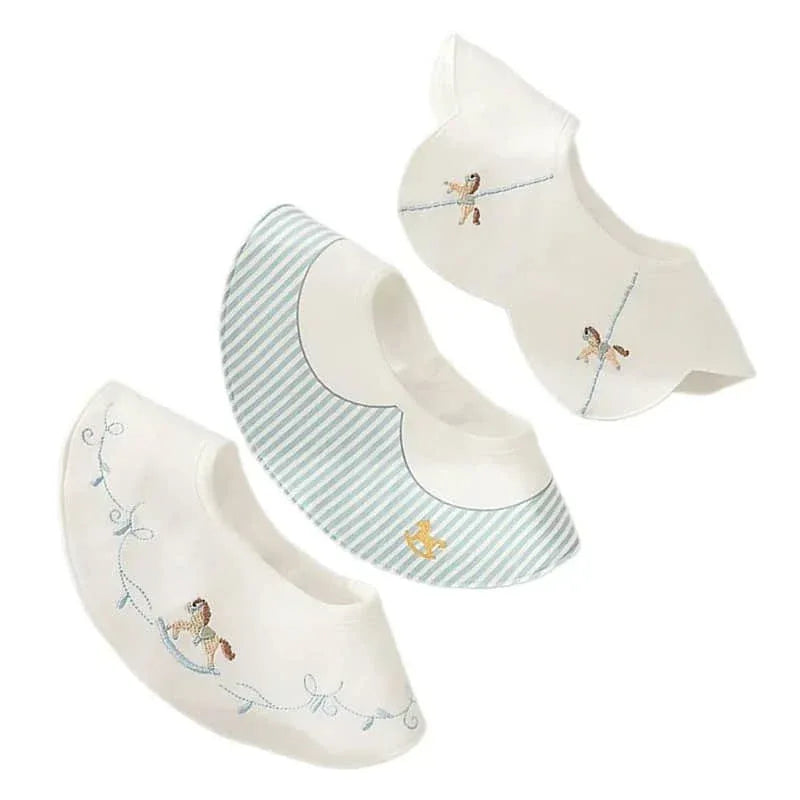 Cotton Embroidered Baby Bibs Set - Stylish & Soft - The Palm Beach Baby