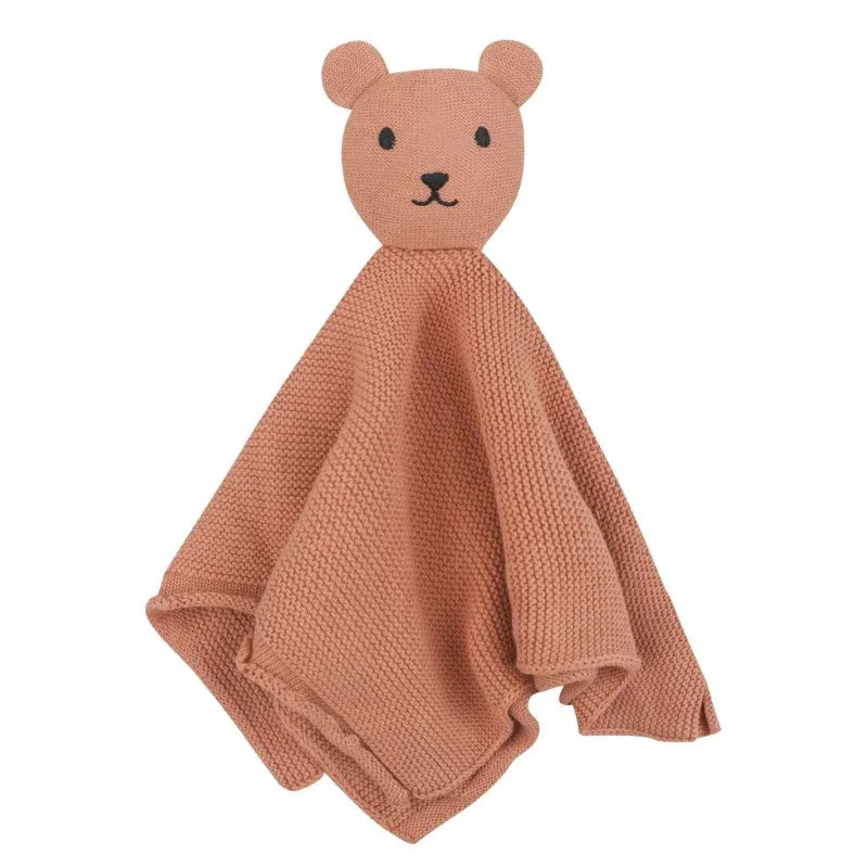 brown cotton soothing cloth toy for toddlers with bear head soft comfort accessory